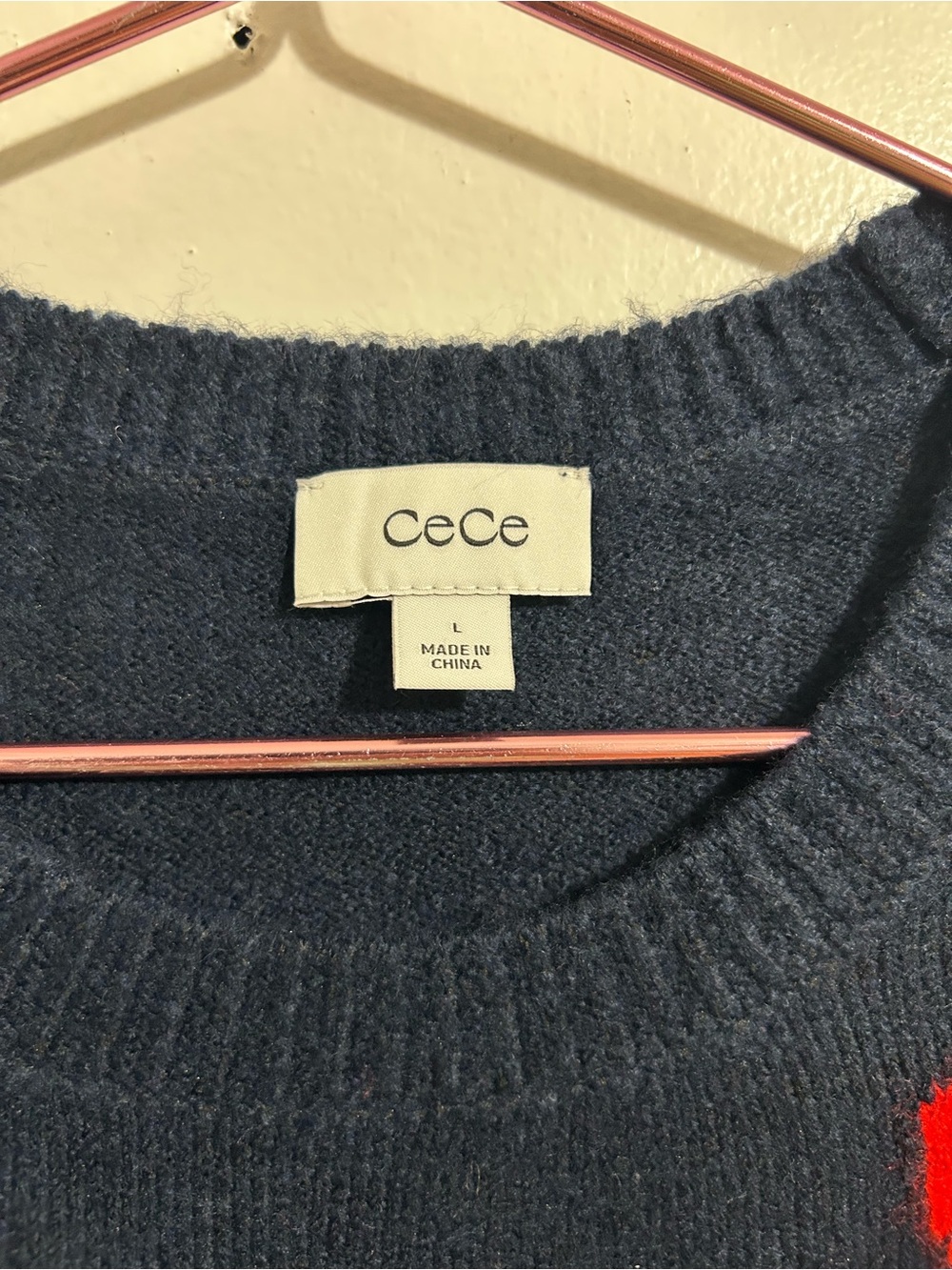NWT Cece Women’s Crewneck Heart print Short Sleeve Sweater, Large - Picture 3 of 9